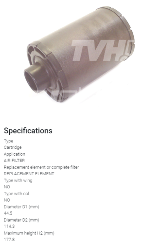 FILTR POWIETRZA CLARK DPM25N