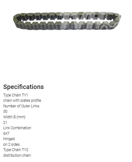 ŁAŃCUCH NAPĘDU POMPY HYDRAULICZNEJ TOYOTA 5K 4Y