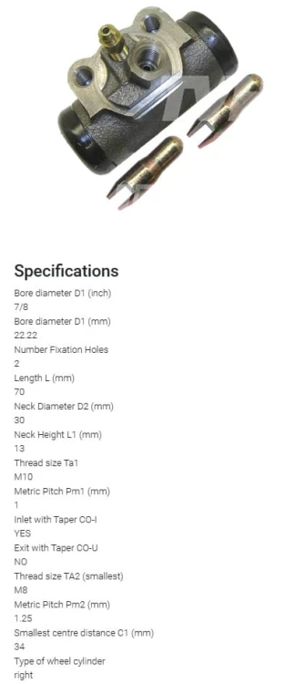CYLINDEREK HAMULCOWY HYSTER D001 PRAWY