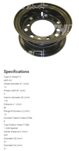 FELGA SKRĘCANA NISSAN 7.00x12 6 ŚRUB