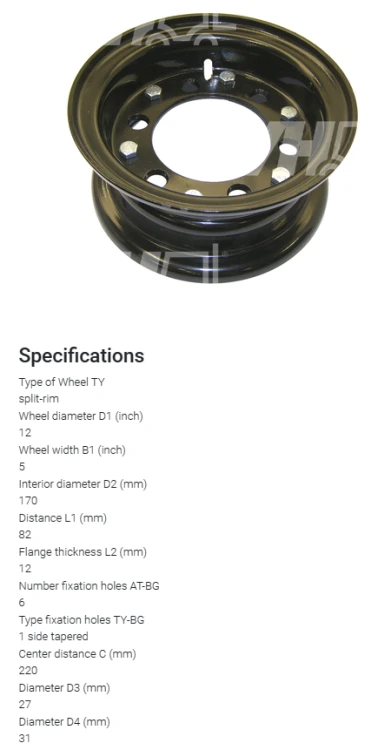 FELGA SKRĘCANA NISSAN 7.00x12 6 ŚRUB