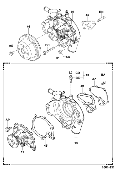 USZCZELKA POD POMPĘ WODY TOYOTA 4Y 8FG/FGF 16129-78156-71