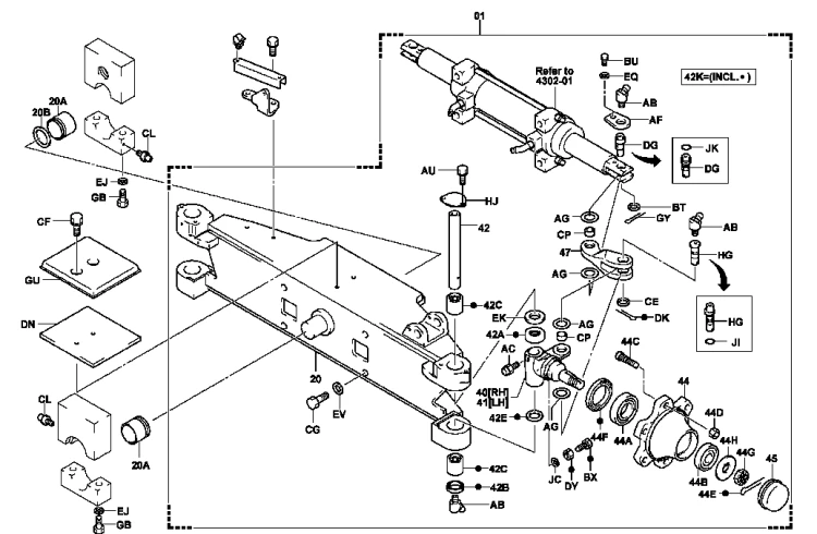 SWORZEŃ ŁĄCZNIKA SKRĘTU HG TOYOTA 7FG/FD 10-28 (TYP ŁĄCZNIK Y)