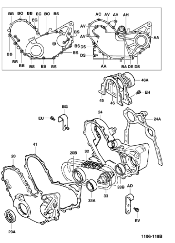 USZCZELKA POKRYWY ROZRZĄDU TOYOTA4Y 7,8 FG 11328-78155-71