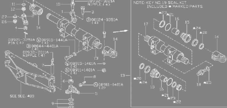 KOŃCÓWKA SIŁOWNIKA SKRĘTU NISSAN D02 49555-FA200