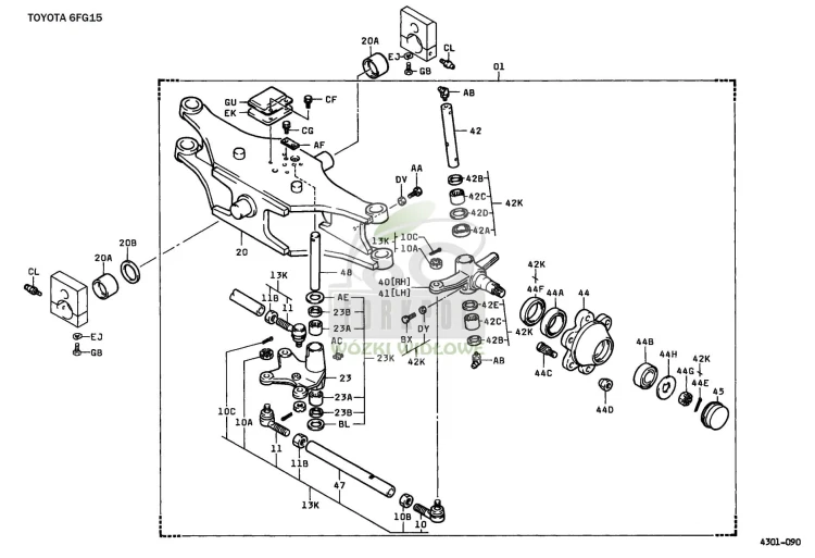 SCHEMAT ZESTAW NAPRAWCZY ZWROTNICY TOYOTA 5,6 FG 10-30
