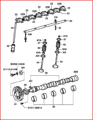 OŚ KLAWIATURY TOYOTA 4Y