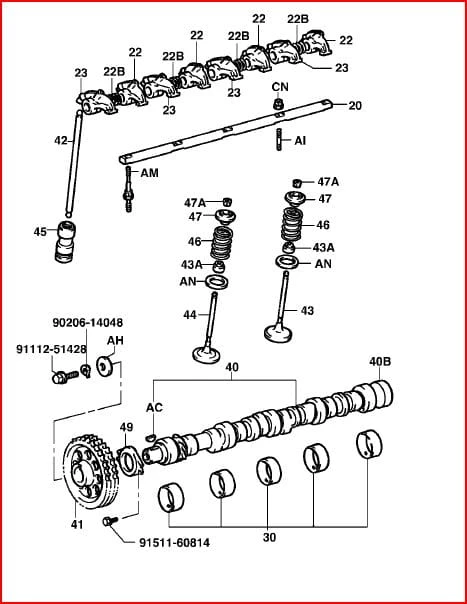 OŚ KLAWIATURY TOYOTA 4Y