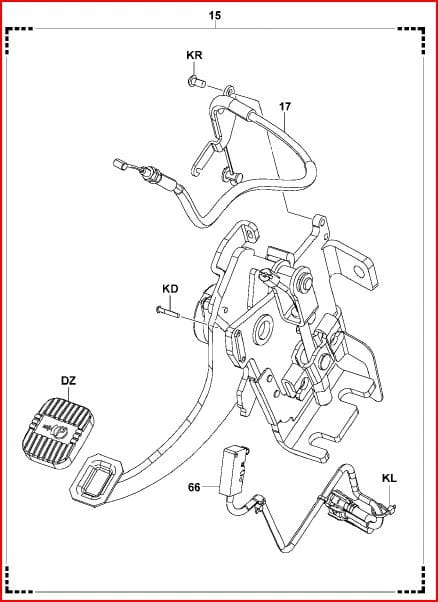  OSŁONA, NAKŁADKA NA PEDAŁ HAMULCA RĘCZNEGO TOYOTA 8FG/FD